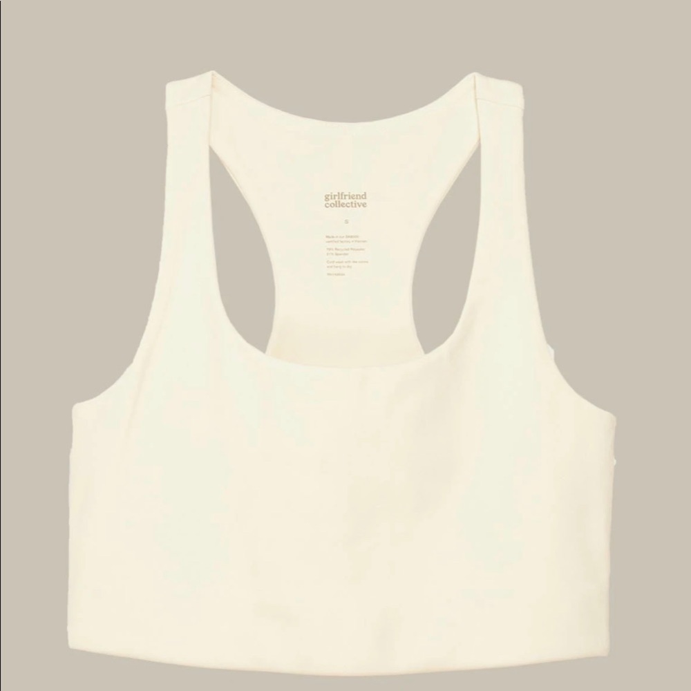Girlfriend Collective White Paloma Bra Top